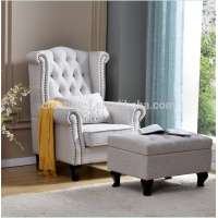 Sofa Furniture Tufted Armchair Single Wooden Sofa Chair