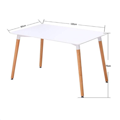 WHITE WOOD DINING TABLE FOR 2~4 CHAIRS SEATS WOODEN LEGS RETRO DESIGN TABLES KITCHEN ROOM FURNITURE