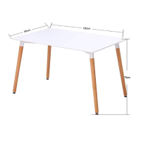 WHITE WOOD DINING TABLE FOR 2~4 CHAIRS SEATS WOODEN LEGS RETRO DESIGN TABLES KITCHEN ROOM FURNITURE