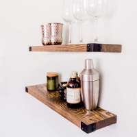 Modern Rustic Wall Mount Wooden Shelf Floating Wooden Wall Shelves Wooden Wall Shelf